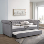 ACME Justice Smoke Gray Fabric Daybed with Trundle (Twin) Model 39405