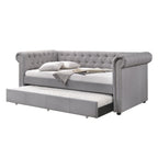 ACME Justice Smoke Gray Fabric Daybed with Trundle (Twin) Model 39405