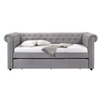 ACME Justice Smoke Gray Fabric Daybed with Trundle (Twin) Model 39405