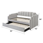 ACME Peridot Dove Gray Velvet Daybed with Trundle (Twin) Model 39410