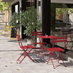 Ensemble bistro pliable en métal 3 pièces, résistant aux intempéries, idéal pour l'intérieur et l'extérieur, avec terrasse, jardin ou cour.
