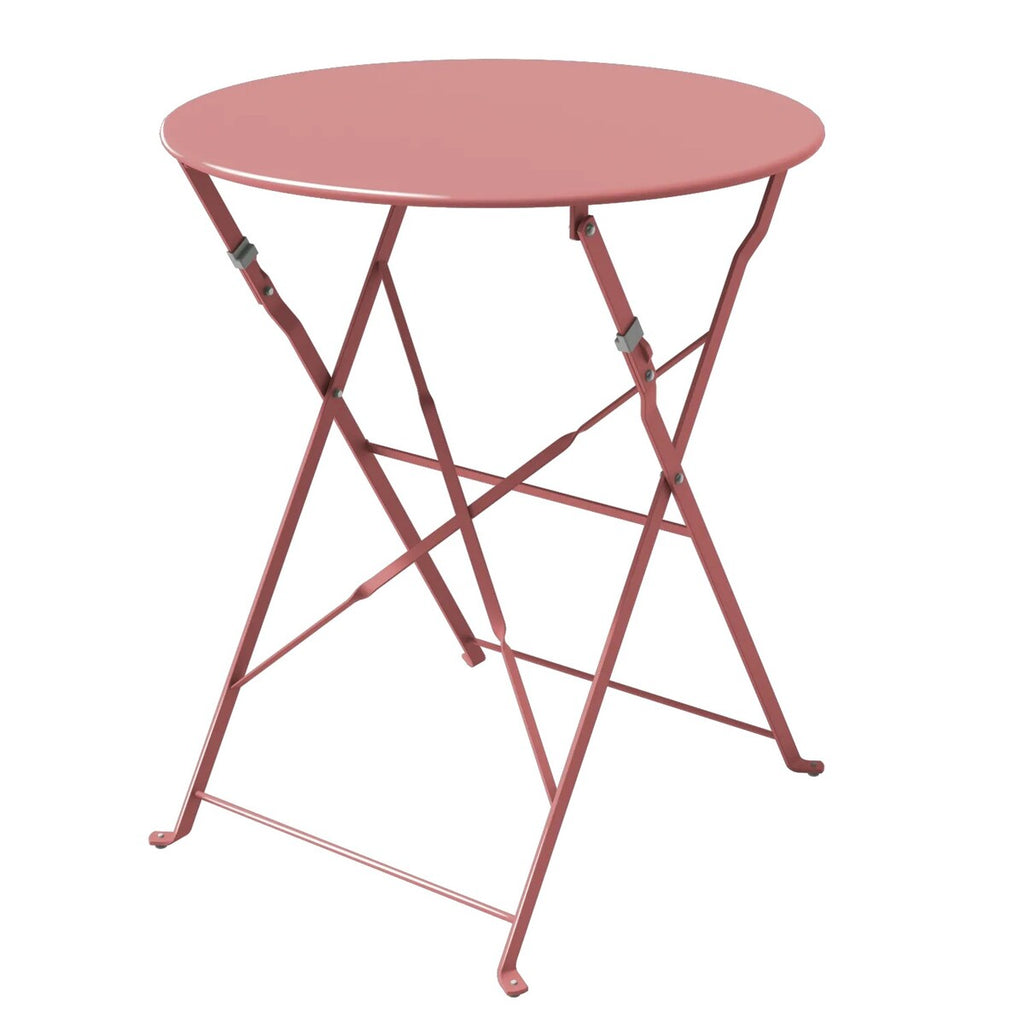 Ensemble bistro pliable en métal 3 pièces, résistant aux intempéries, idéal pour l'intérieur et l'extérieur, avec terrasse, jardin ou cour.