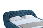 Lit moderne en tissu bleu sarcelle foncé Divani Casa Yolonda, modèle VGEV-A127-BED-C-15