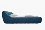 Lit moderne en tissu bleu sarcelle foncé Divani Casa Yolonda, modèle VGEV-A127-BED-C-15