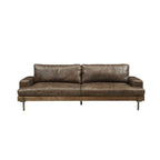 ACME Silchester Oak & Distress Chocolate Top Grain Leather Sofa Model 52475