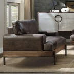 ACME Silchester Oak & Distress Chocolate Top Grain Leather Chair Model 52477