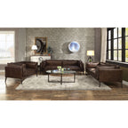 ACME Porchester Distress Chocolate Top Grain Leather Sofa Model 52480