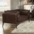 ACME Porchester Distress Chocolate Top Grain Leather Chair Model 52482