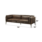 ACME Porchester Distress Chocolate Top Grain Leather Sofa Model 52480