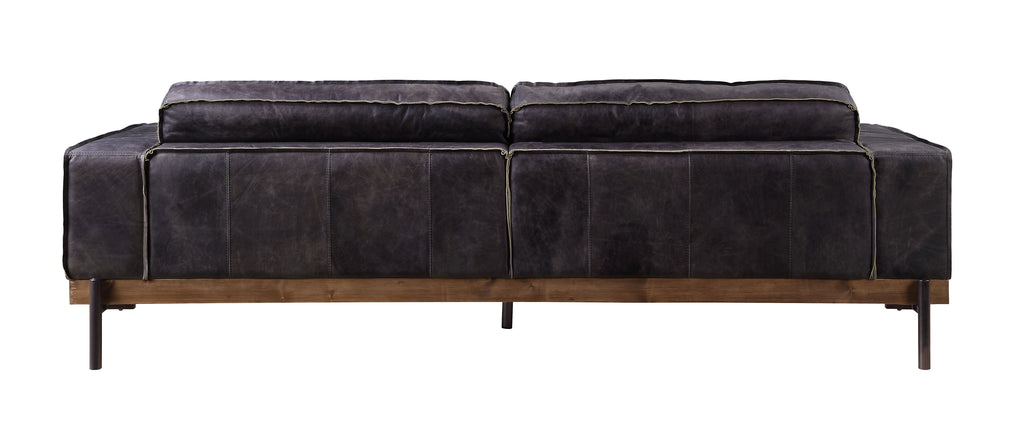 ACME Silchester Antique Ebony Top Grain Leather Sofa Model 56505