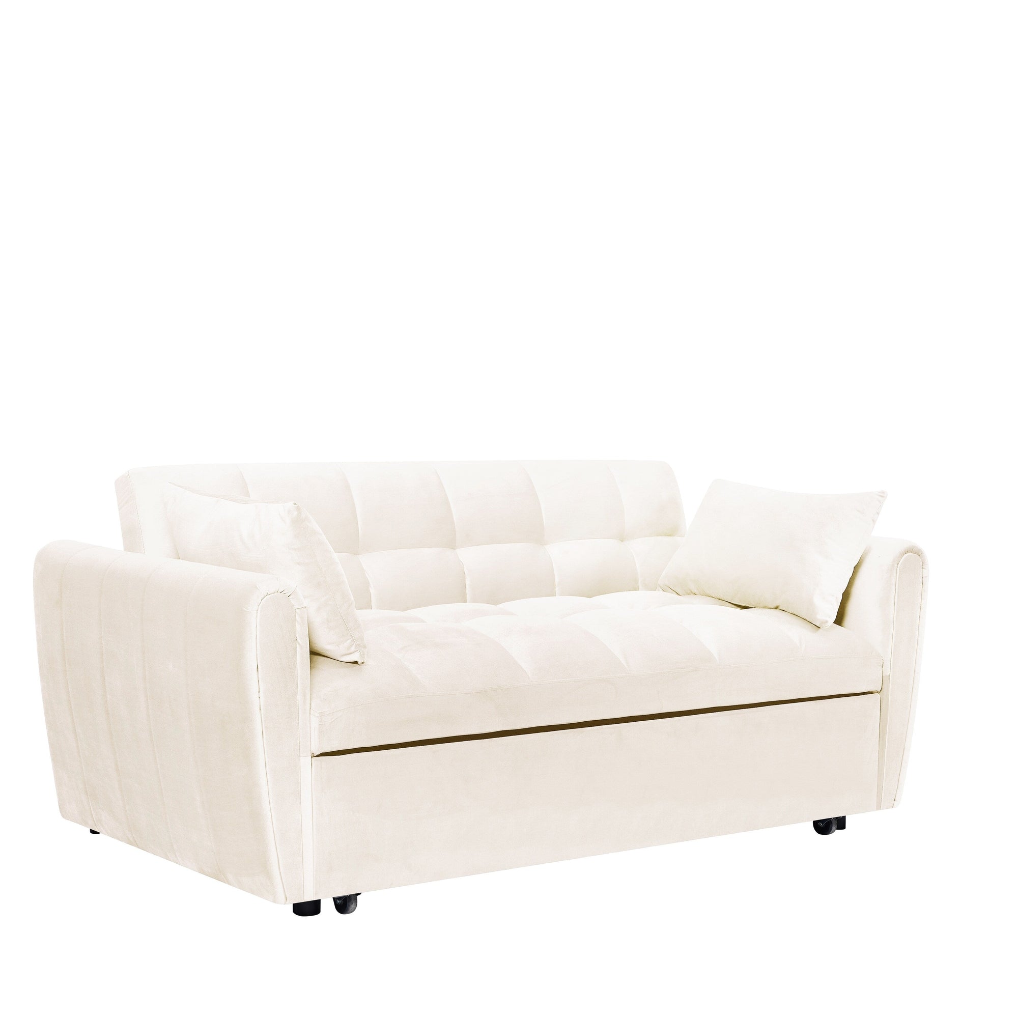 Canapé-lit convertible 3 en 1 en velours 64,96 avec dossier réglable, poche de rangement et capacité de charge de 227 kg