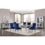 ACME Varian Mirrored & Antique Platinum Dining Table (78L) Model 66155