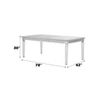 ACME Varian Mirrored & Antique Platinum Dining Table (78L) Model 66155