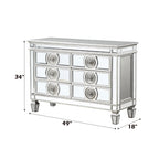 ACME Varian Mirrored & Antique Platinum Server Model 66159