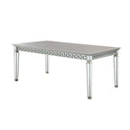 ACME Varian Mirrored & Antique Platinum Dining Table (90L) Model 66160