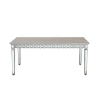 ACME Varian Mirrored & Antique Platinum Dining Table (90L) Model 66160