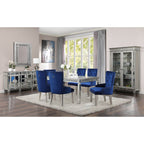 ACME Varian Mirrored & Antique Platinum Dining Table (90L) Model 66160