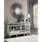 ACME Varian Mirrored & Antique Platinum Server Model 66164