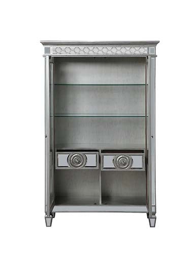 ACME Varian Mirrored & Antique Platinum Curio Model 66166