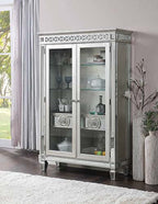 ACME Varian Mirrored & Antique Platinum Curio Model 66166