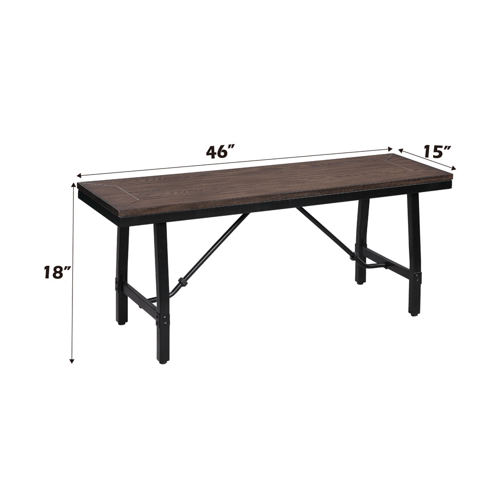 ACME Mariatu Oak & Black Bench Model 72458