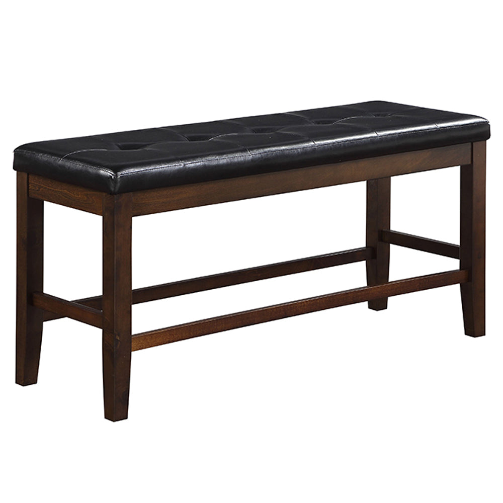 ACME Urbana Black Synthetic Leather & Espresso Counter Height Bench Model 74634