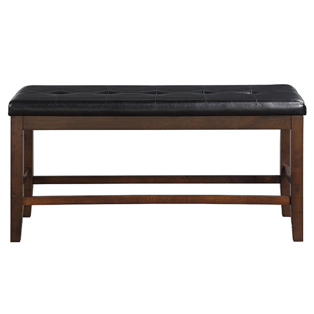 ACME Urbana Black Synthetic Leather & Espresso Counter Height Bench Model 74634