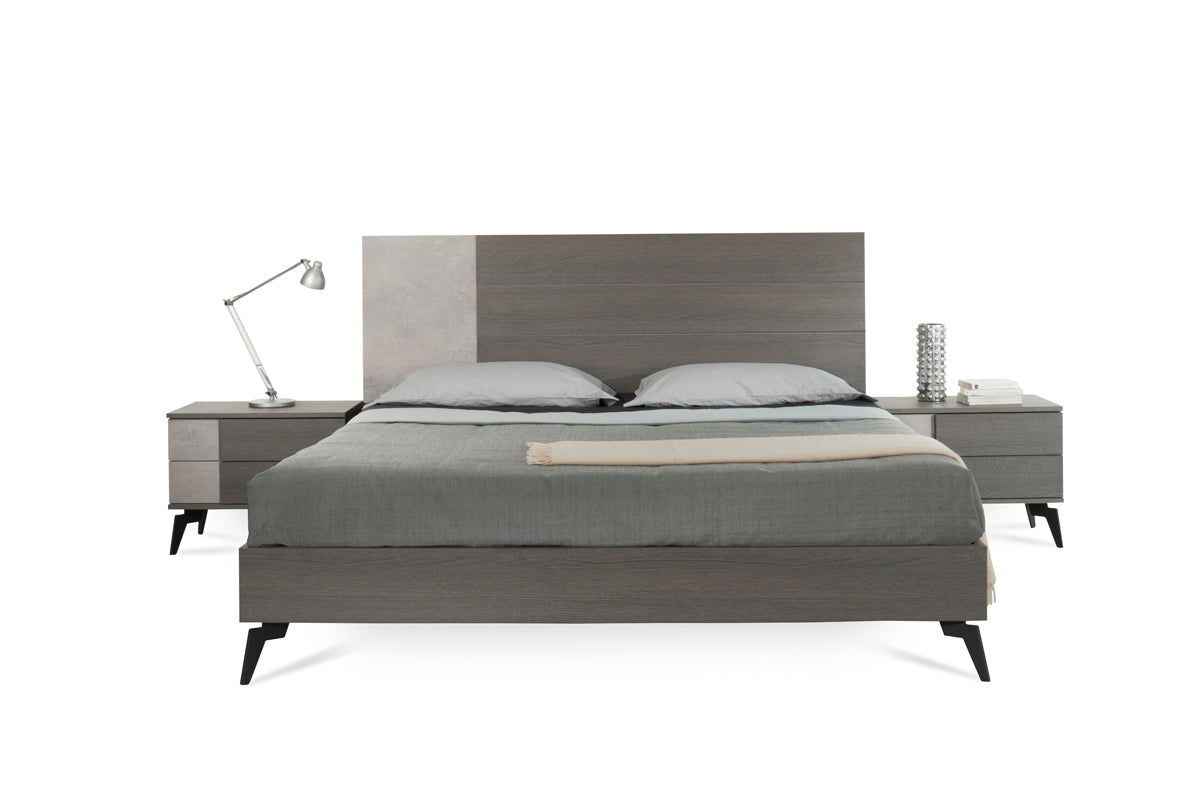 Nova Domus Palermo Italian Modern Faux Concrete & Grey Bedroom Set Model VGACPALERMO-SET
