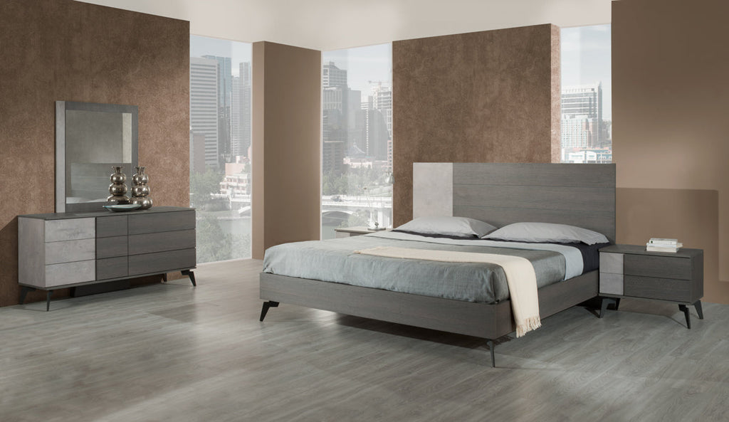 Nova Domus Palermo Italian Modern Faux Concrete & Grey Bedroom Set Model VGACPALERMO-SET