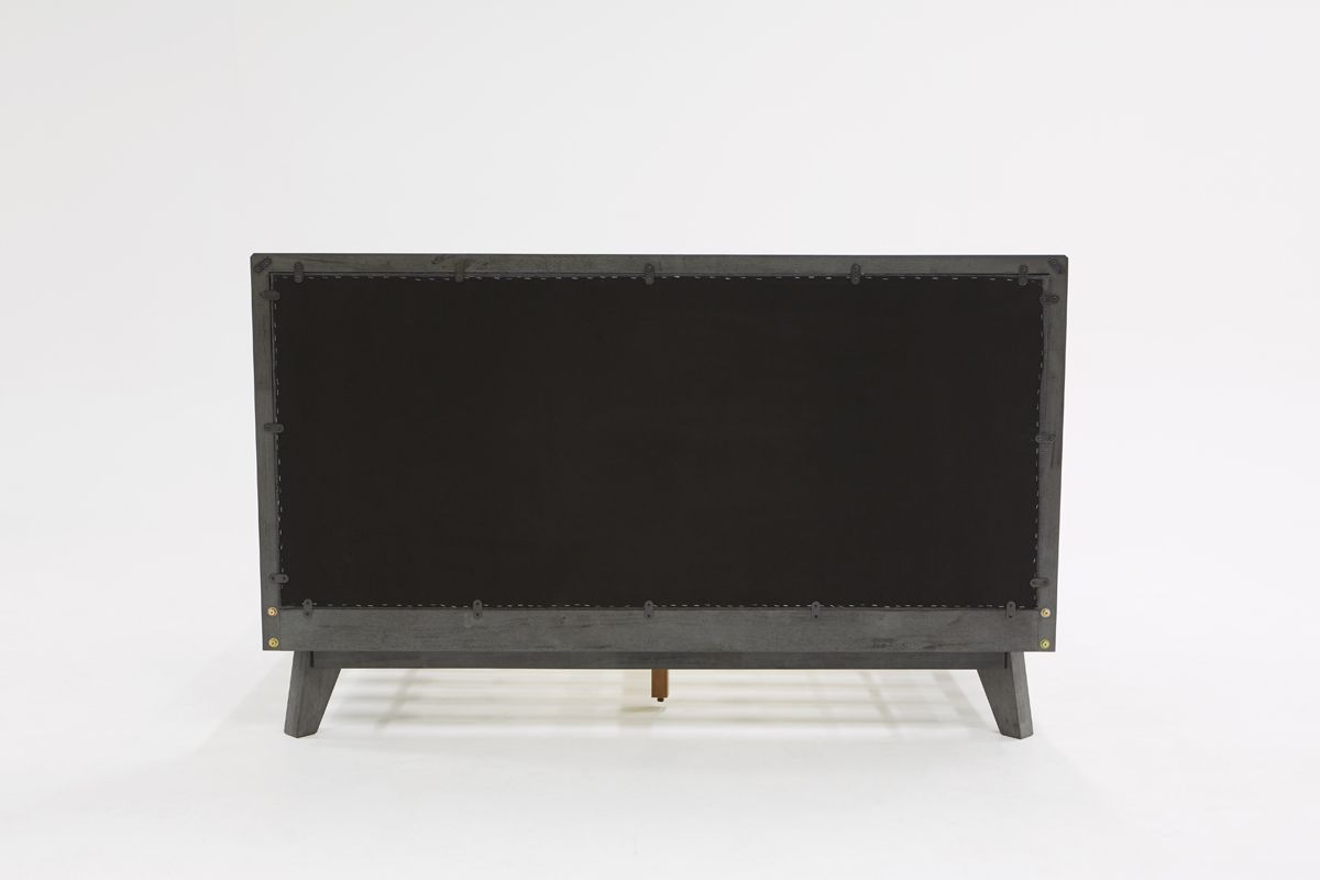 Lit California King Nova Domus Soria Gris Moderne Lavé, modèle VGMABR-32-BED-GRY-CK