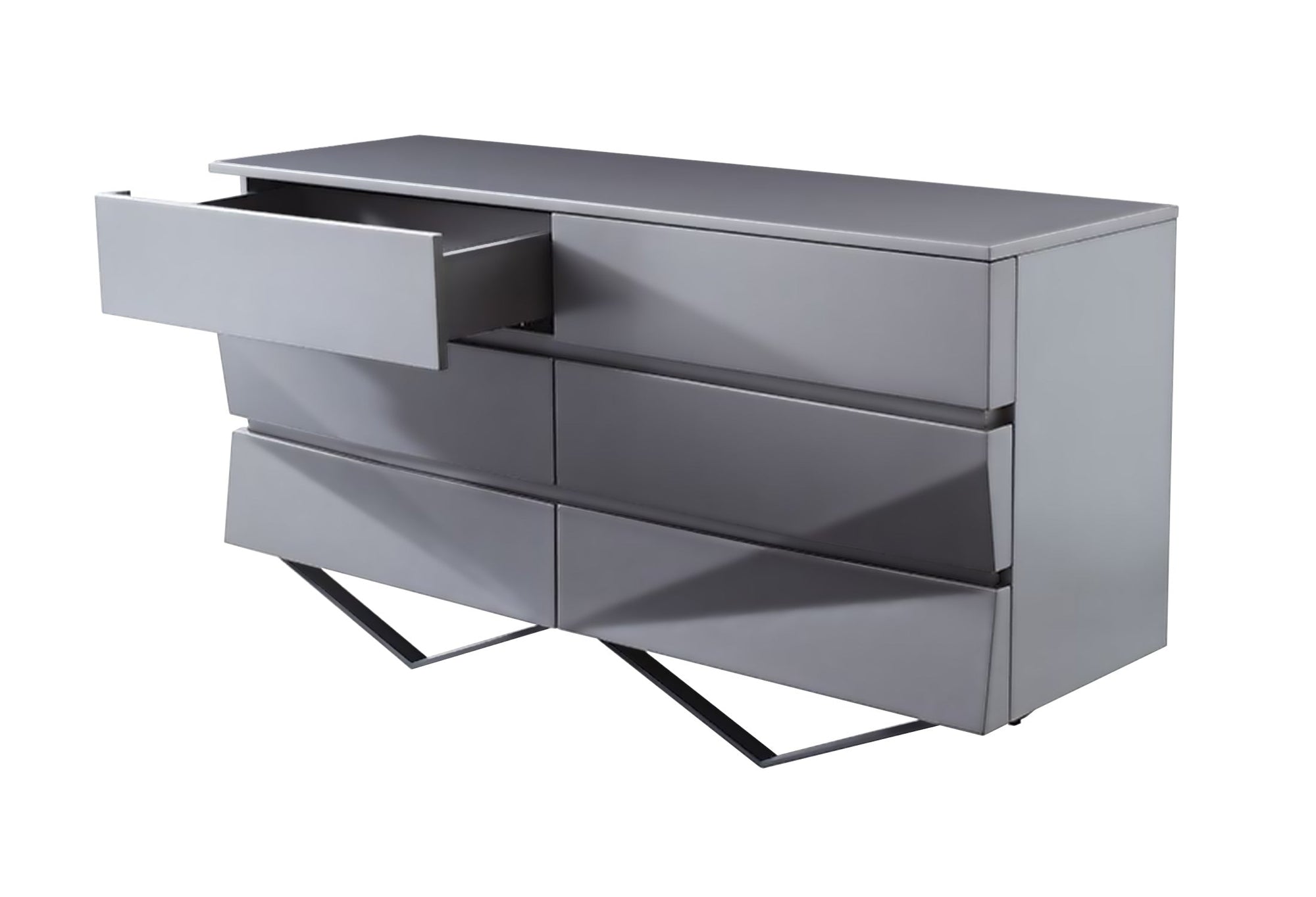 Modrest Duke Modern Grey & Black Gun Chrome Dresser Model VGVCJ1811-D-GRY