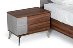 Nova Domus Palermo Italian Modern Faux Concrete & Noce Bodrum 4 Piece Bedroom Set Model VGACPALERMO-WAL-4PC-SET