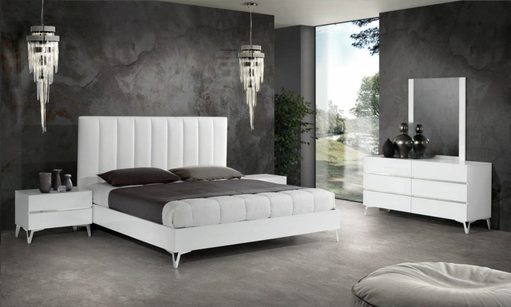 Nova Domus Angela Italian Modern White Eco Leather Bedroom Set Model VGACANGELA-SET