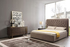 Modrest Moontide Glam Beige Velvet And Brushed Brass 4 Piece Bedroom Set Model VGVCBD1922-19-4PC-SET