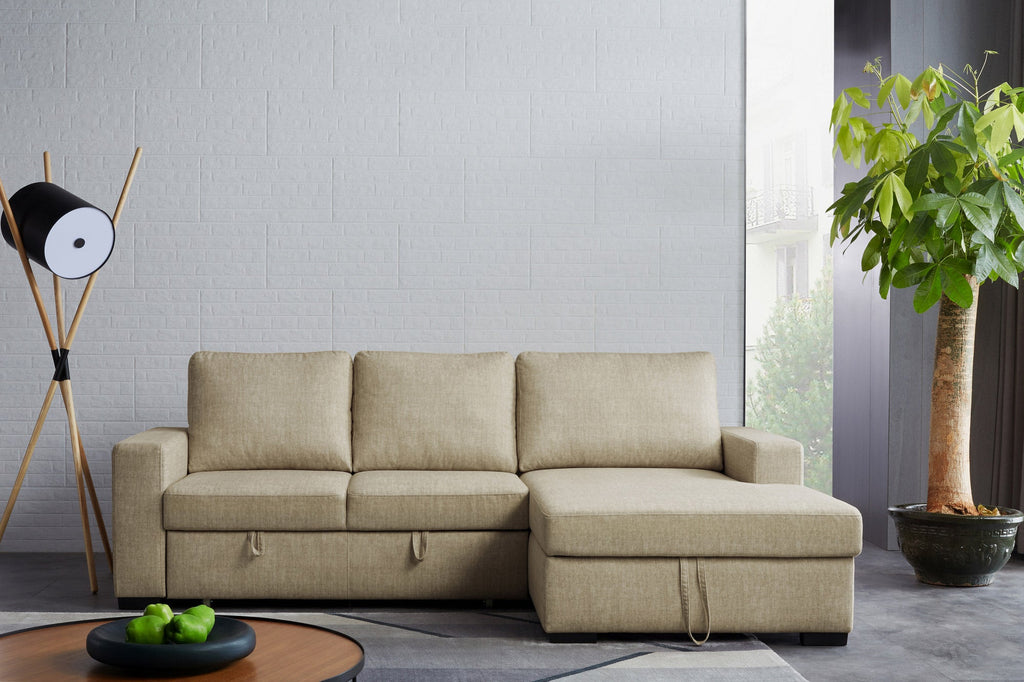 Divani Casa Nebula Modern Beige Fabric Sofa Bed Model VGMB-1893