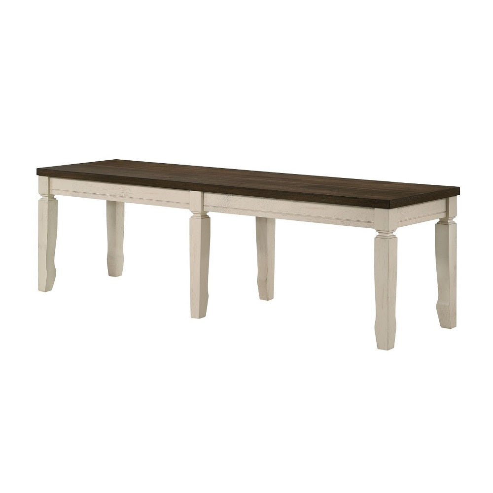 ACME Fedele Weathered Oak & Cream Bench Model 77193