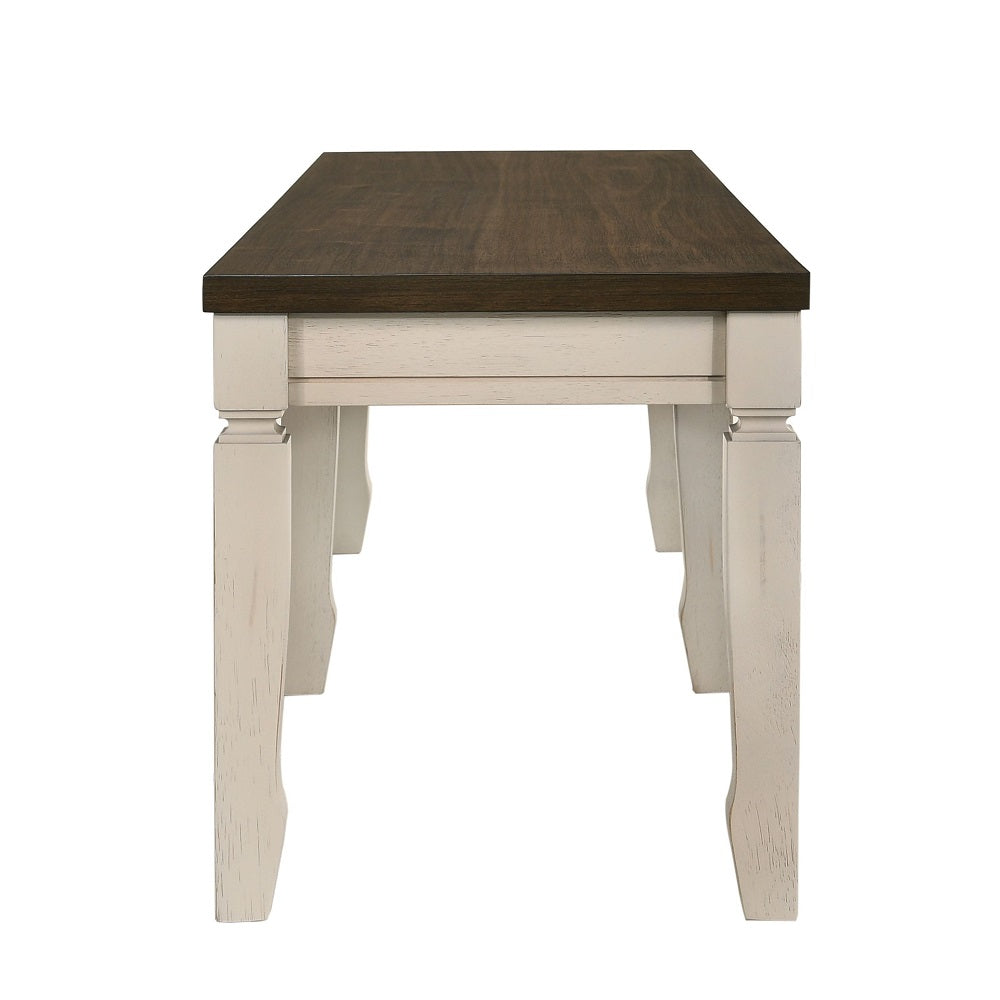 ACME Fedele Weathered Oak & Cream Bench Model 77193