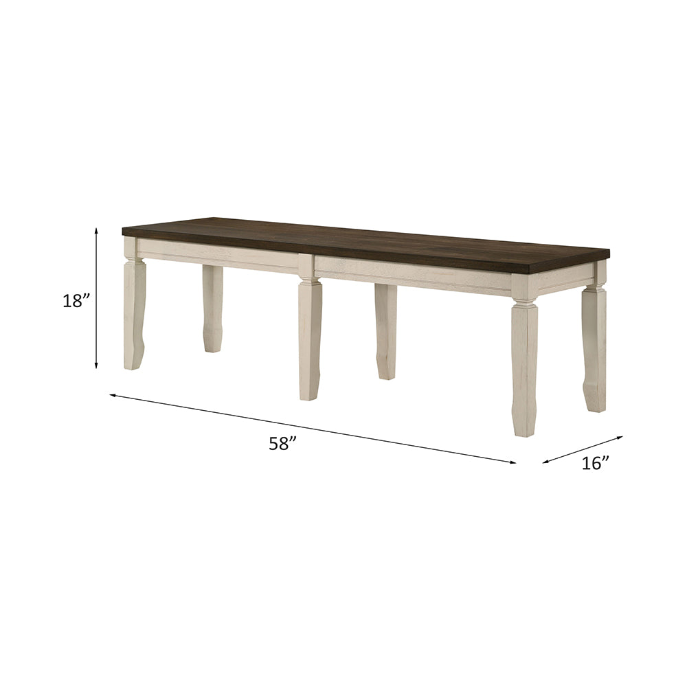 ACME Fedele Weathered Oak & Cream Bench Model 77193