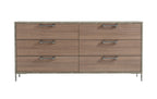 Nova Domus Boston Modern Brown Oak & Brushed Stainless Steel Dresser Model VGANBOSTON-DRS