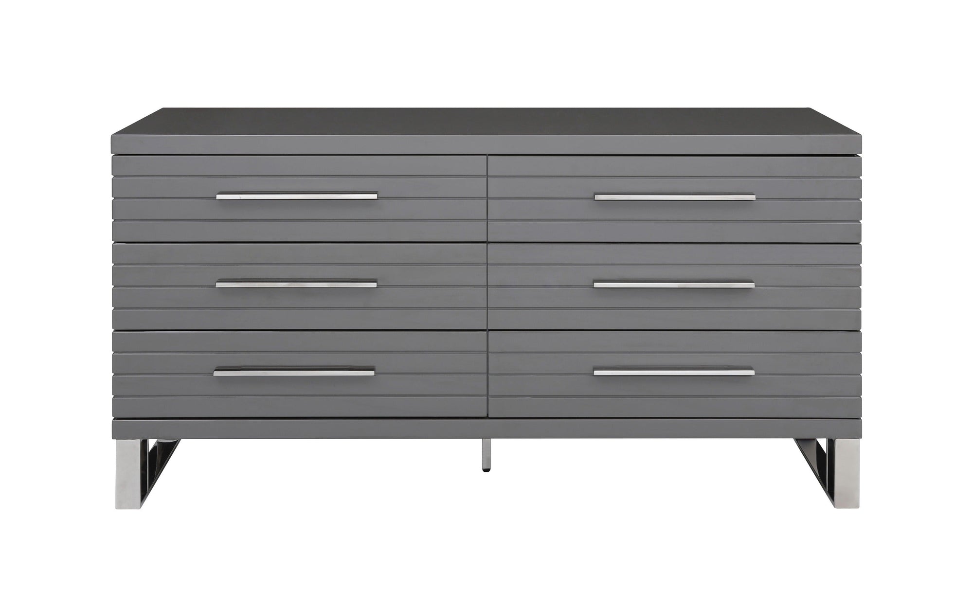 Modrest Splendor Grey High Gloss Slatted Dresser Model VGVCJ20256-D-GREY-DRS
