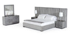 Modrest Buckley Grey & Black Stainless Steel Bedroom Set Model VGVC2003-SET