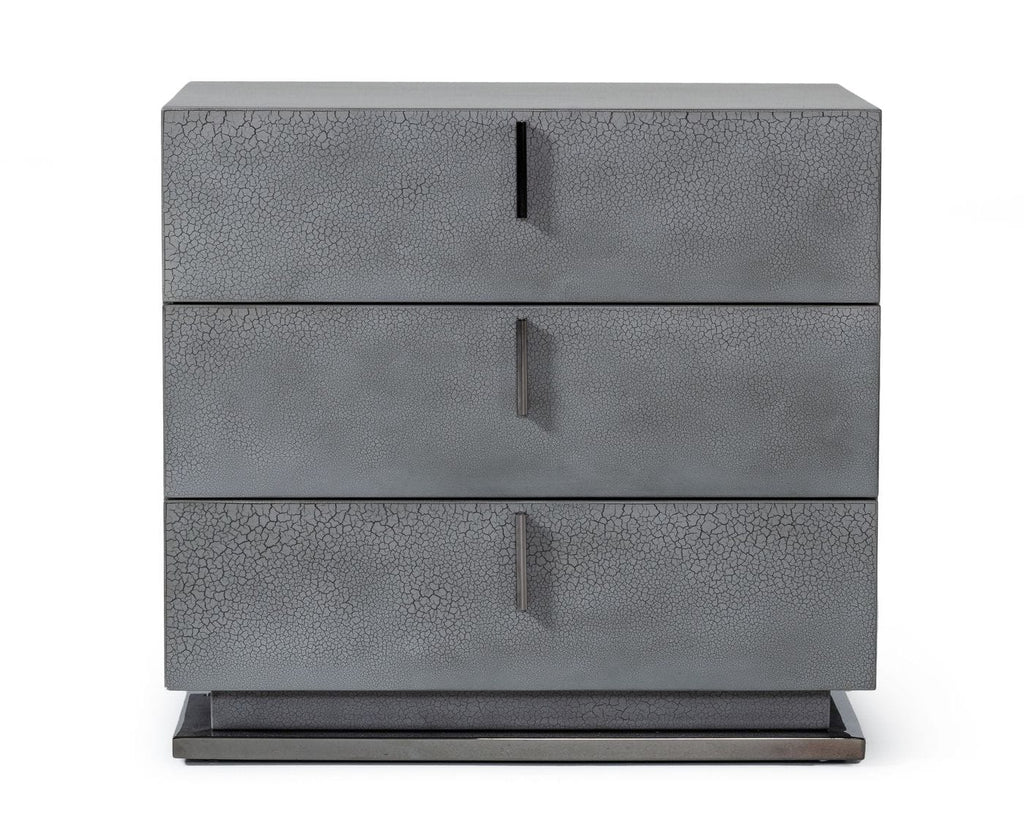 Modrest Buckley Grey & Black Stainless Steel Bedroom Set Model VGVC2003-SET