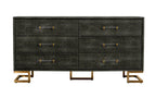 Modrest Howard Modern Shagreen Grey Leatherette & Gold Dresser Model VGGMCHD-1528-6-DRS
