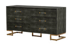 Modrest Howard Modern Shagreen Grey Leatherette & Gold Dresser Model VGGMCHD-1528-6-DRS