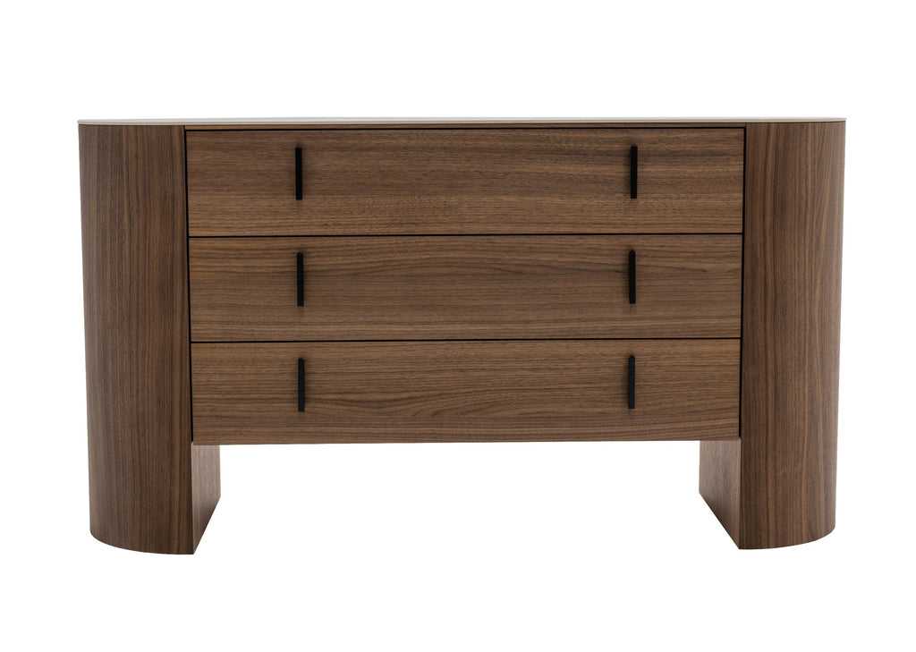 Modrest Chelton Contemporary White Ceramic & Walnut Dresser Model VGHB351C-WAL-DRS