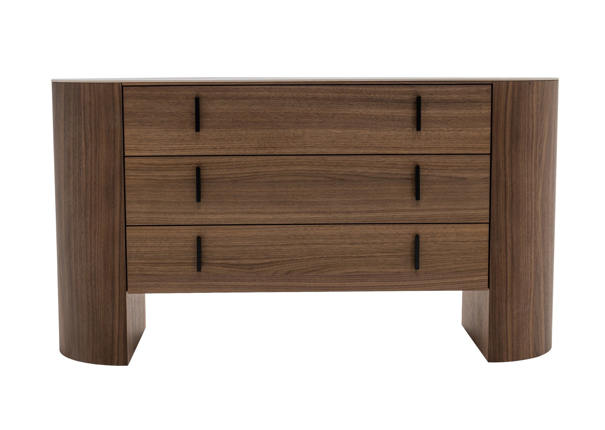 Modrest Chelton Contemporary White Ceramic & Walnut Dresser Model VGHB351C-WAL-DRS