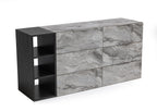 Nova Domus Maranello Modern Grey Wash & Faux Marble Dresser Model VGMAMQT-S25-BR-121-GRY-DRS