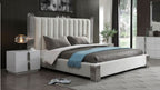Modrest Token Modern White & Stainless Steel Bed With Nightstands Model VGVCBD815-WHT-BED-2NS-SET