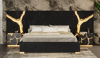 Modrest Aspen Modern Black & Gold Bed With Nightstands Model VGVCBD1801-BLK-BED-2NS-SET