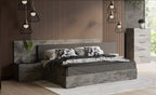 Nova Domus Ferrara Modern Volcano Oxide Grey Bed With Nightstands Model VGACFERRARA-BED-2NS-SET